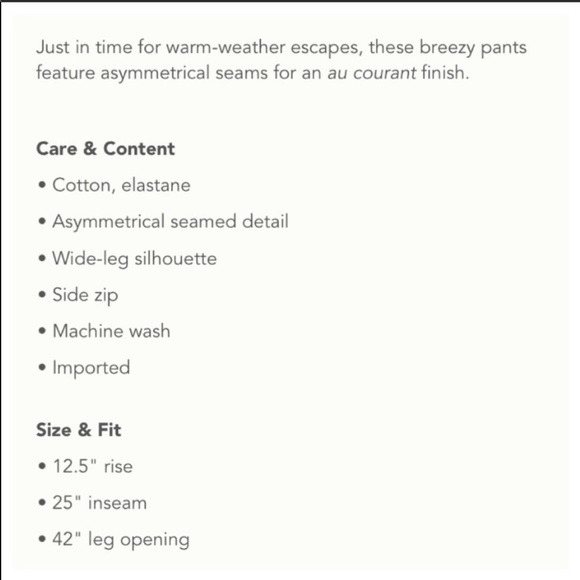 NWT Anthropologie Corfu Wide Leg Pant- White - Picture 5 of 9